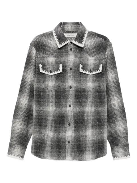 Journey check embroidered shirt by GOLDEN GOOSE