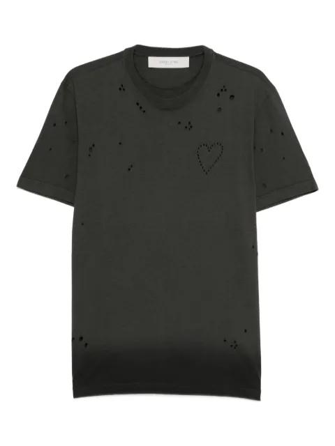 Journey heart-detail distressed T-shirt by GOLDEN GOOSE