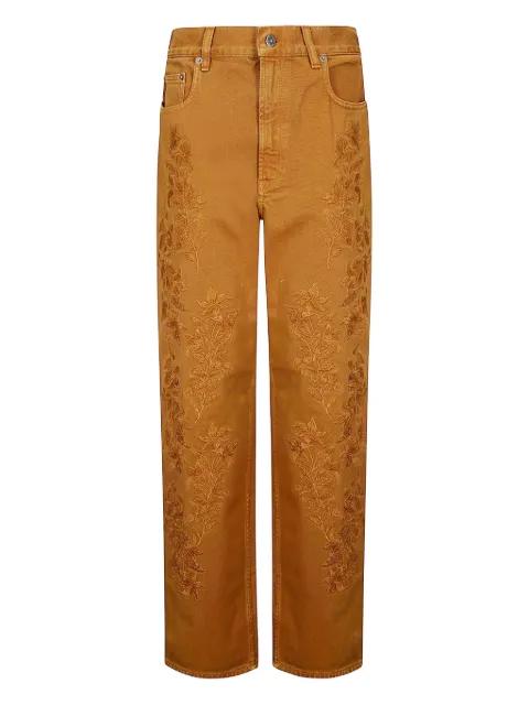 Kim floral-embroidered trousers by GOLDEN GOOSE