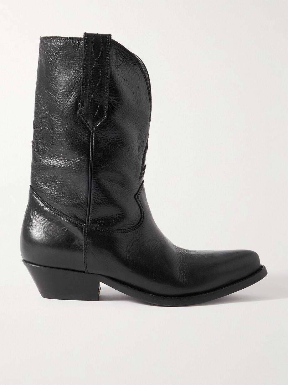 Low Wish Star textured-leather cowboy boots by GOLDEN GOOSE