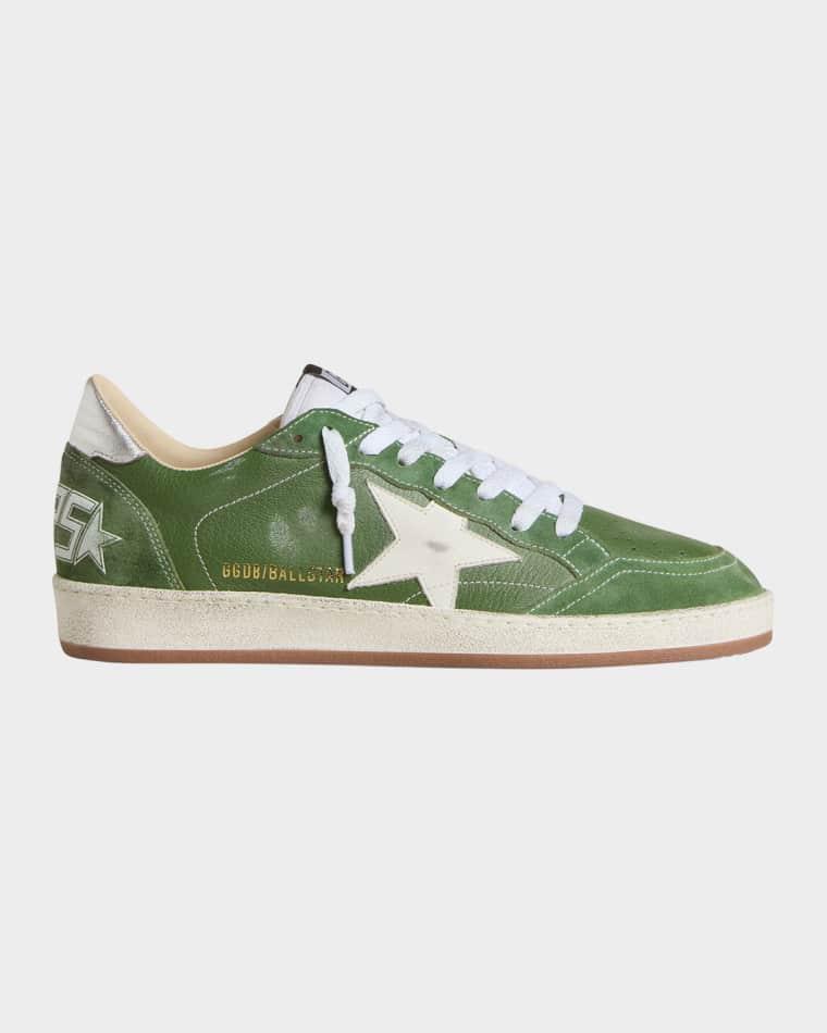 Men's Ball Star Leather and Nylon Low-Top Sneakers by GOLDEN GOOSE