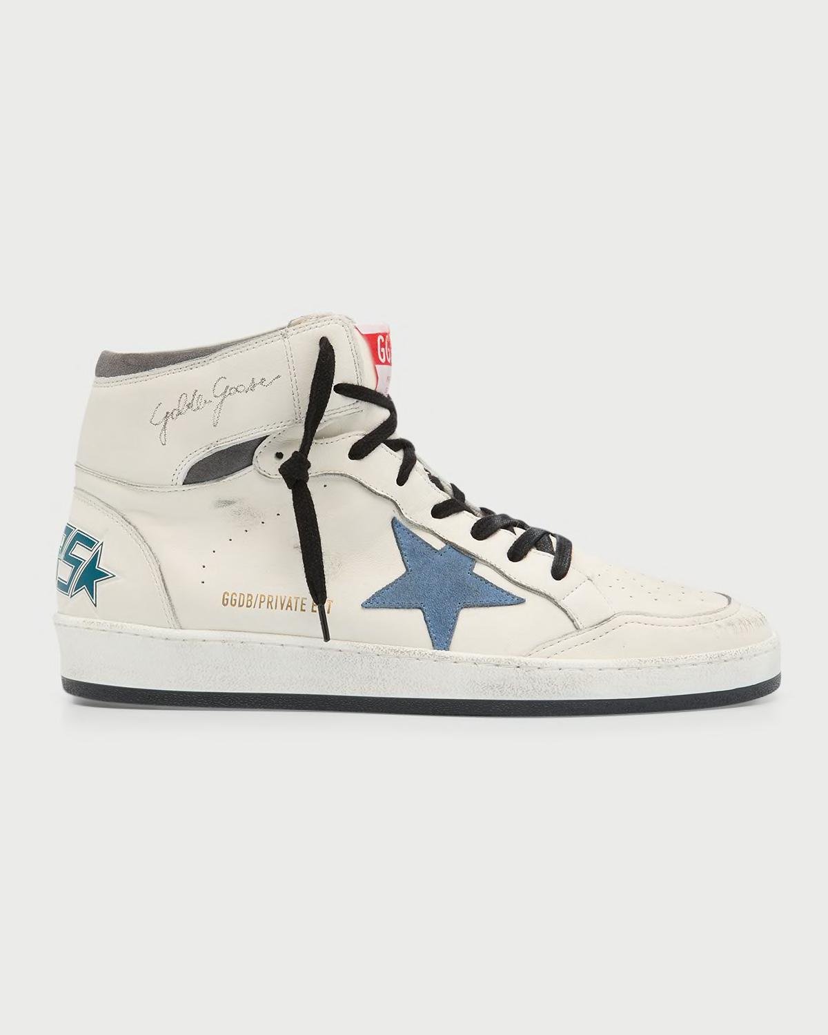 Men's Sky-Star Leather High Top Sneakers by GOLDEN GOOSE
