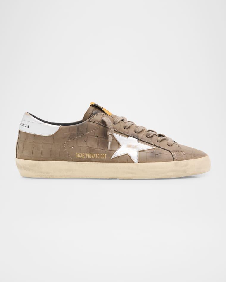 Men's Super-Star Croc-Printed Nubuck Leather Sneakers, Exclusive by GOLDEN GOOSE