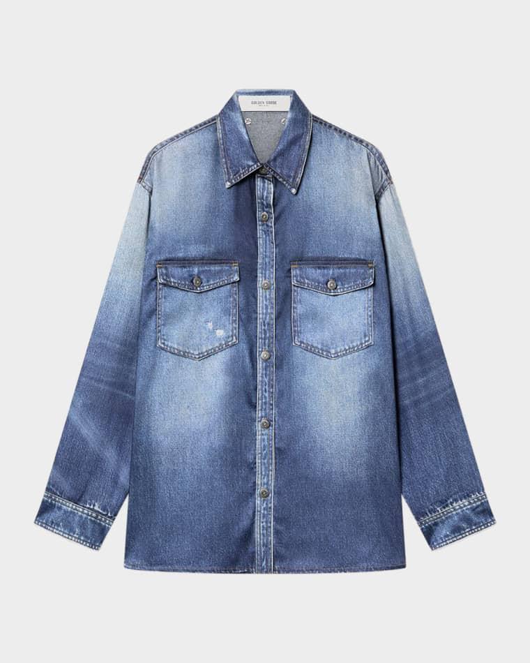 Oversized Denim Over Shirt by GOLDEN GOOSE