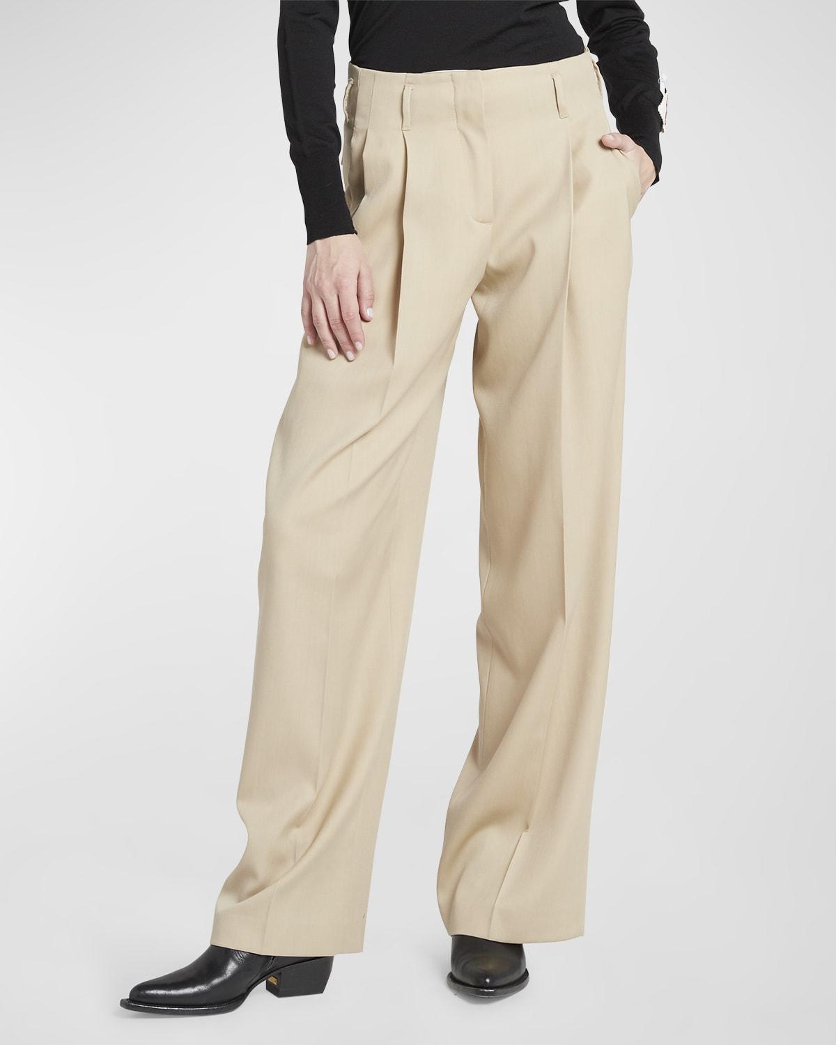 Pleated Wide-Leg Wool Pants by GOLDEN GOOSE