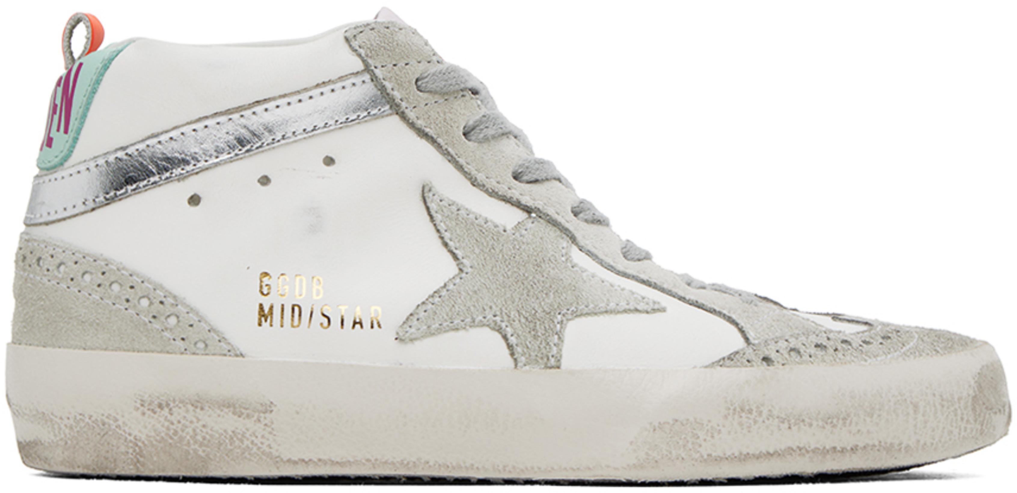 SSENSE Exclusive White & Gray Mid Star Sneakers by GOLDEN GOOSE