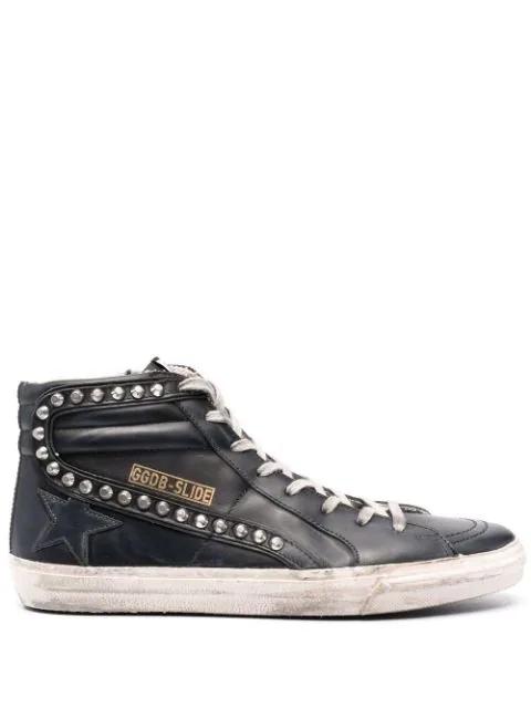 Slide Classic high-top distressed sneakers by GOLDEN GOOSE