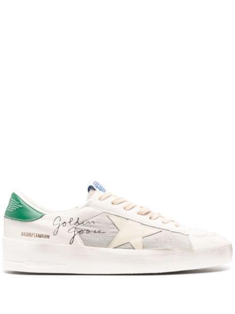 Stardan distressed star-appliqué sneakers by GOLDEN GOOSE
