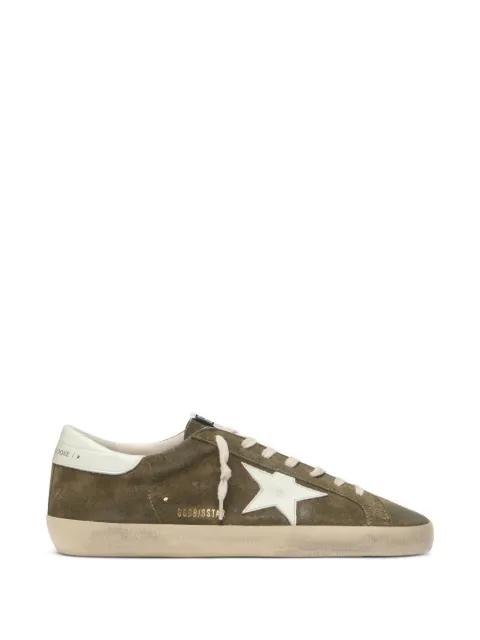 Super-Star in olive-green suede with white leather star sneakers by GOLDEN GOOSE