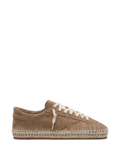 Super-Star in tobacco suede with beige suede star and rope sole sneakers by GOLDEN GOOSE
