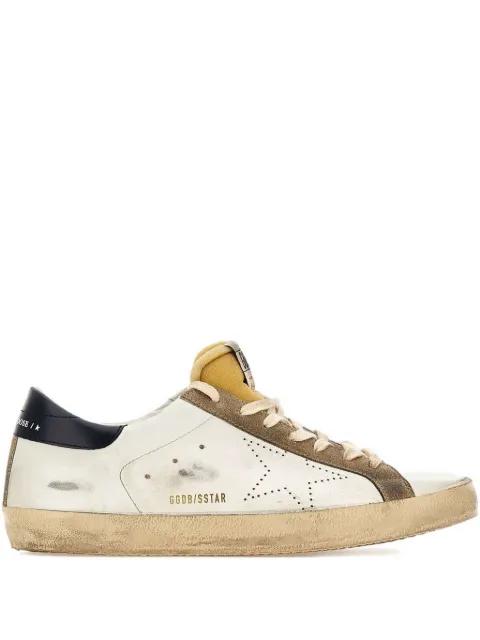 Super-Star used-effect leather low-top sneakers by GOLDEN GOOSE