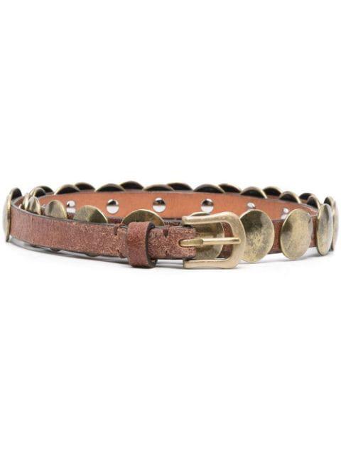 Trinidad stud-embellished leather belt by GOLDEN GOOSE