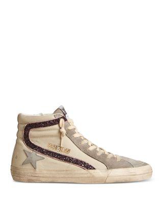 Women's Slide Classic Star & Glitter Wave High Top Sneakers by GOLDEN GOOSE