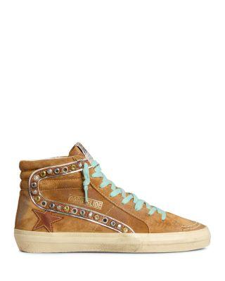 Women's Slide Classic Suede Embellished Sneakers by GOLDEN GOOSE