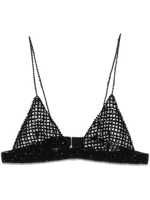beaded crochet bra top by GOLDEN GOOSE