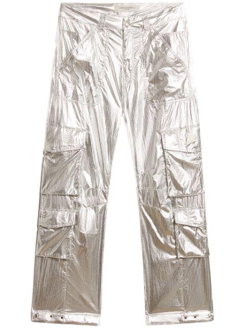 cargo pants in silver technical fabric by GOLDEN GOOSE