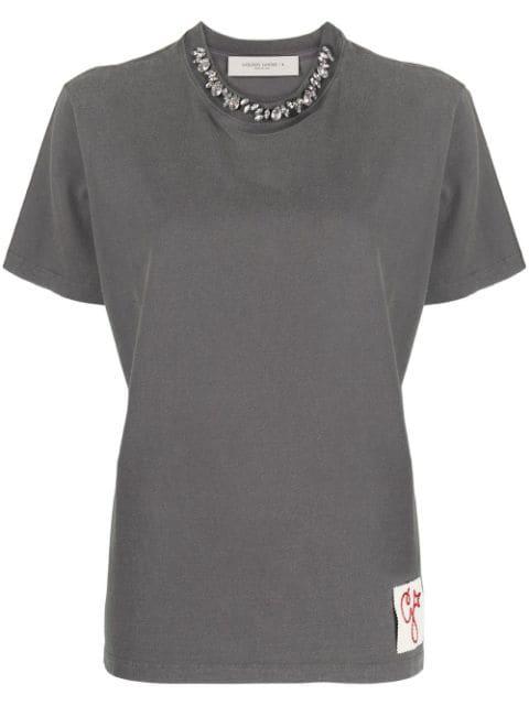 crystal-embellished cotton T-shirt by GOLDEN GOOSE