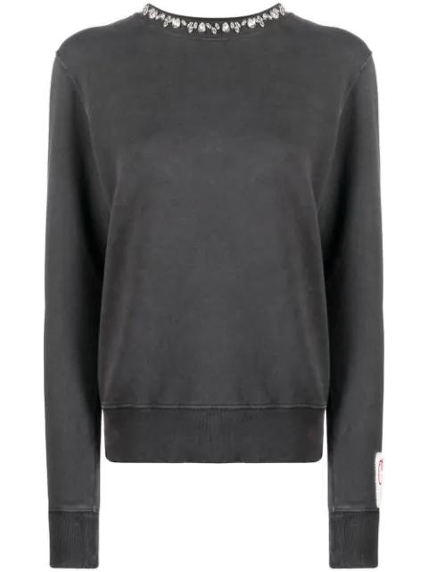 crystal-embellished cotton sweatshirt by GOLDEN GOOSE