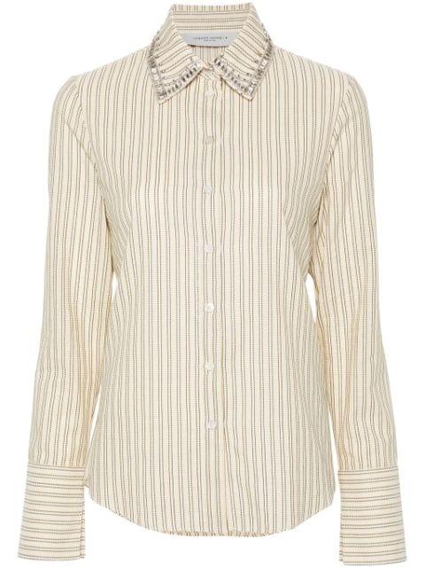 crystal-embellished striped shirt by GOLDEN GOOSE