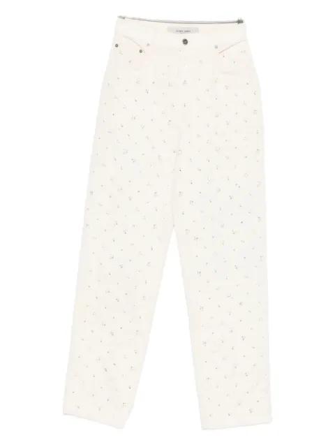 denim pants with beading and crystals by GOLDEN GOOSE