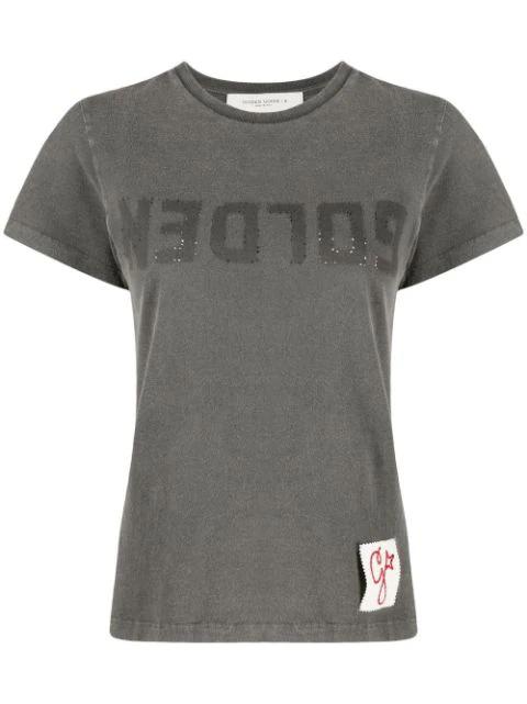 distressed logo-print T-shirt by GOLDEN GOOSE