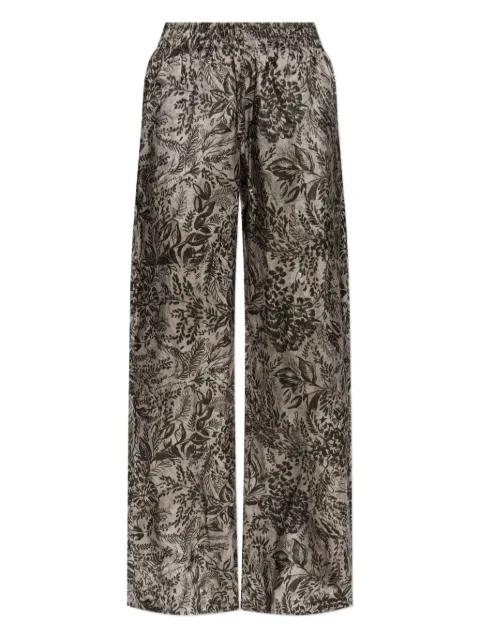 floral-print elastic-waist straight trousers by GOLDEN GOOSE