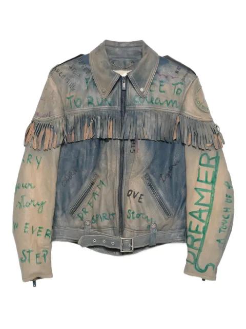 fringed leather jacket by GOLDEN GOOSE