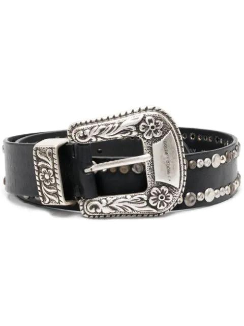 leather decorative-buckle belt by GOLDEN GOOSE