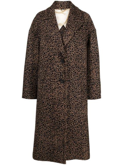 leopard-print oversized coat by GOLDEN GOOSE