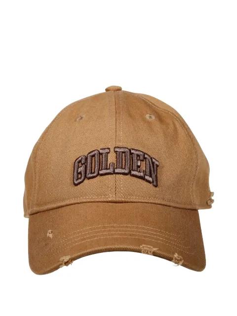 logo-embroidered distressed cap by GOLDEN GOOSE