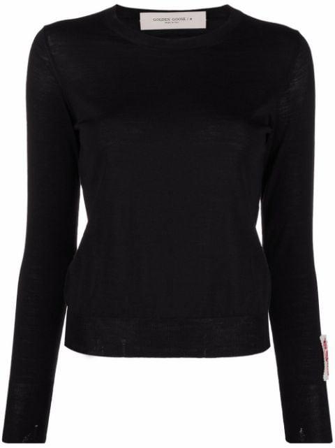 logo-patch wool jumper by GOLDEN GOOSE