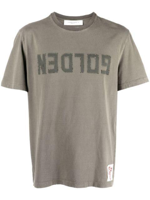 logo-print cotton T-shirt by GOLDEN GOOSE