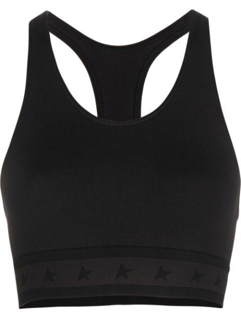 logo-underband racerback crop top by GOLDEN GOOSE