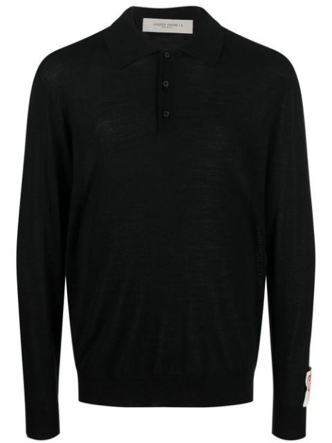 long-sleeve knitted polo shirt by GOLDEN GOOSE