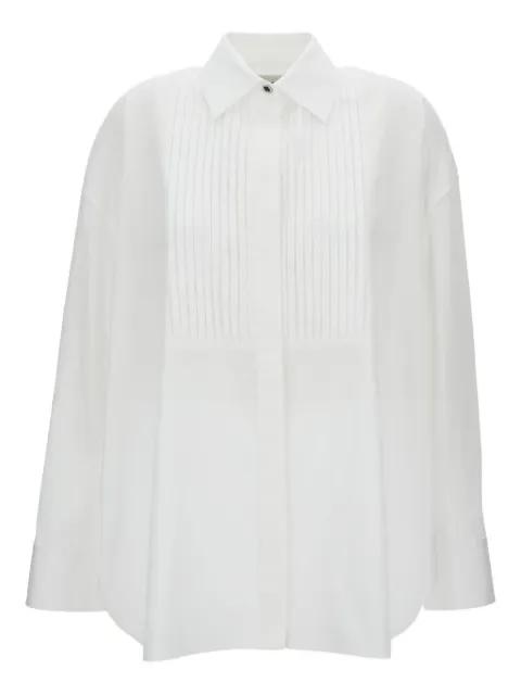 oversized shirt in cotton with pleated detail and jewel buttons by GOLDEN GOOSE