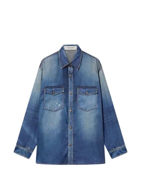 oversized shirt with a lived-in denim effect by GOLDEN GOOSE