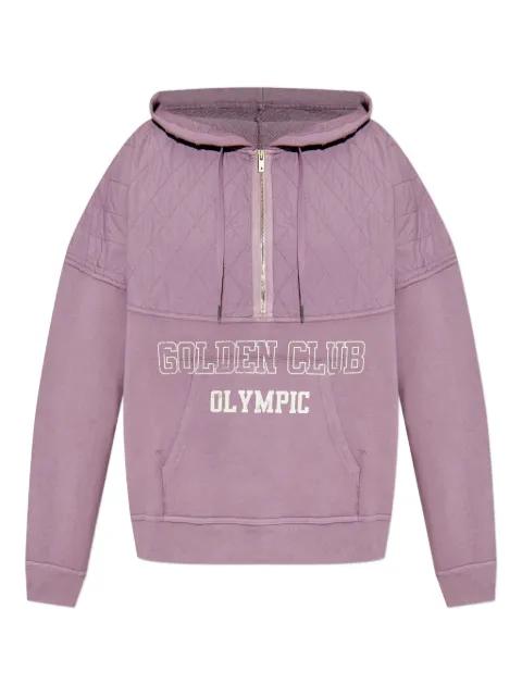 quilted-panel half-zip hoodie by GOLDEN GOOSE