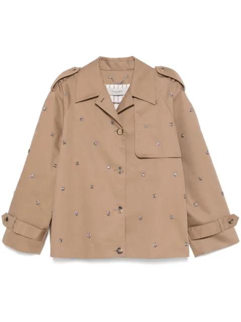 sequin-embellished cropped trench coat by GOLDEN GOOSE