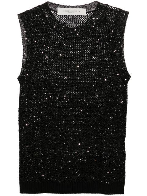sequin-embellished sleeveless top by GOLDEN GOOSE