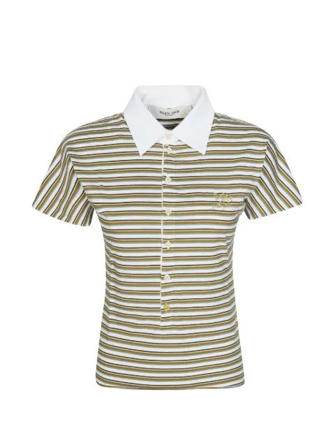 striped collared polo top by GOLDEN GOOSE