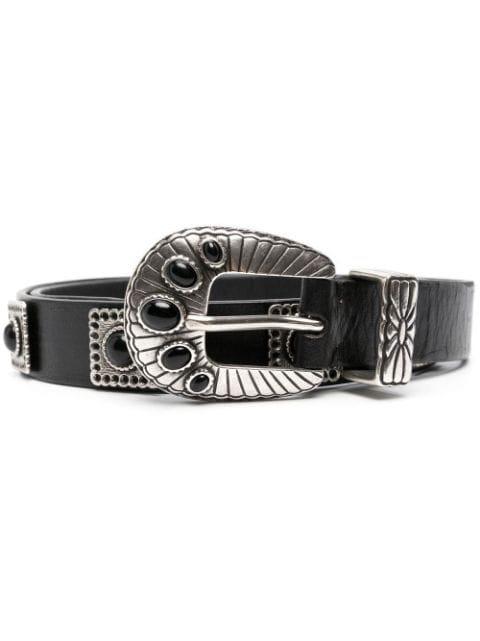 stud-embellished leather belt by GOLDEN GOOSE