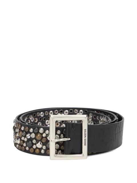 stud-embellished leather belt by GOLDEN GOOSE