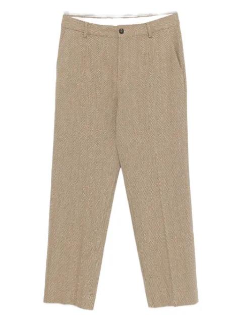 textured linen-blend trousers by GOLDEN GOOSE