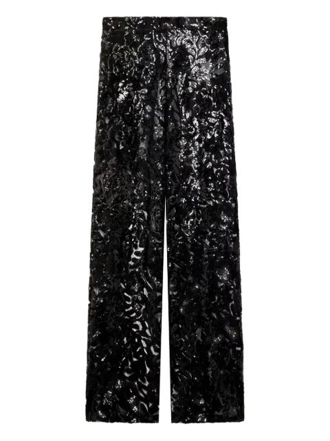 tulle pants with floral embroidery in sequins by GOLDEN GOOSE