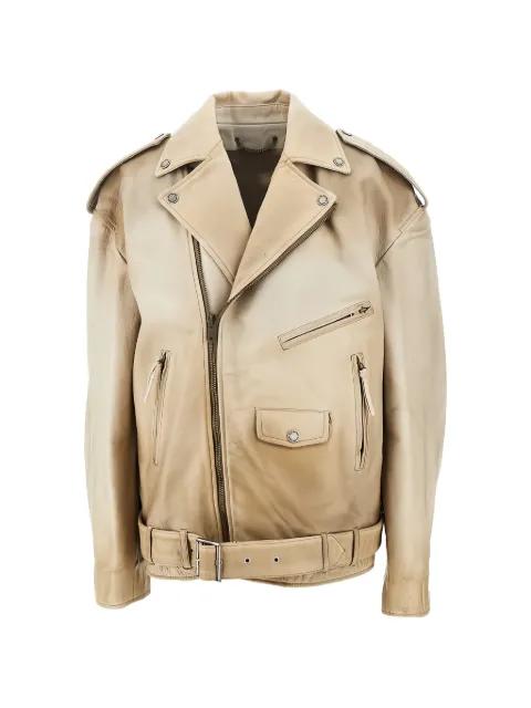 zip-fastening leather jacket by GOLDEN GOOSE