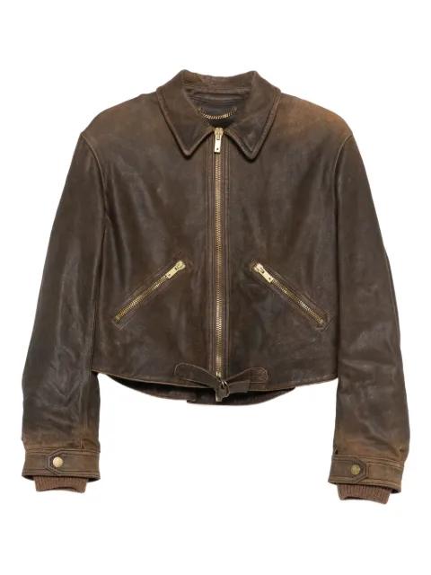 zip-up leather jacket by GOLDEN GOOSE
