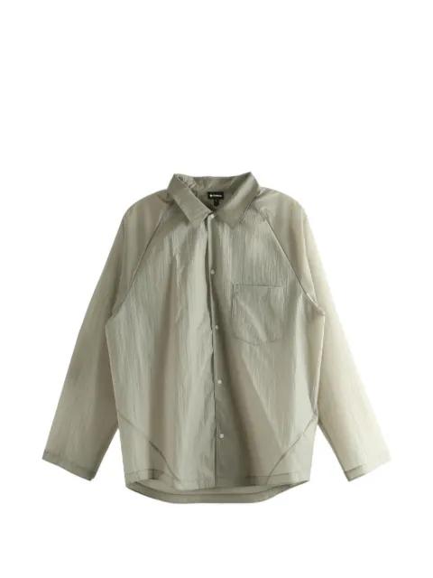 raglan-sleeve sheer shirt by GOLDWIN