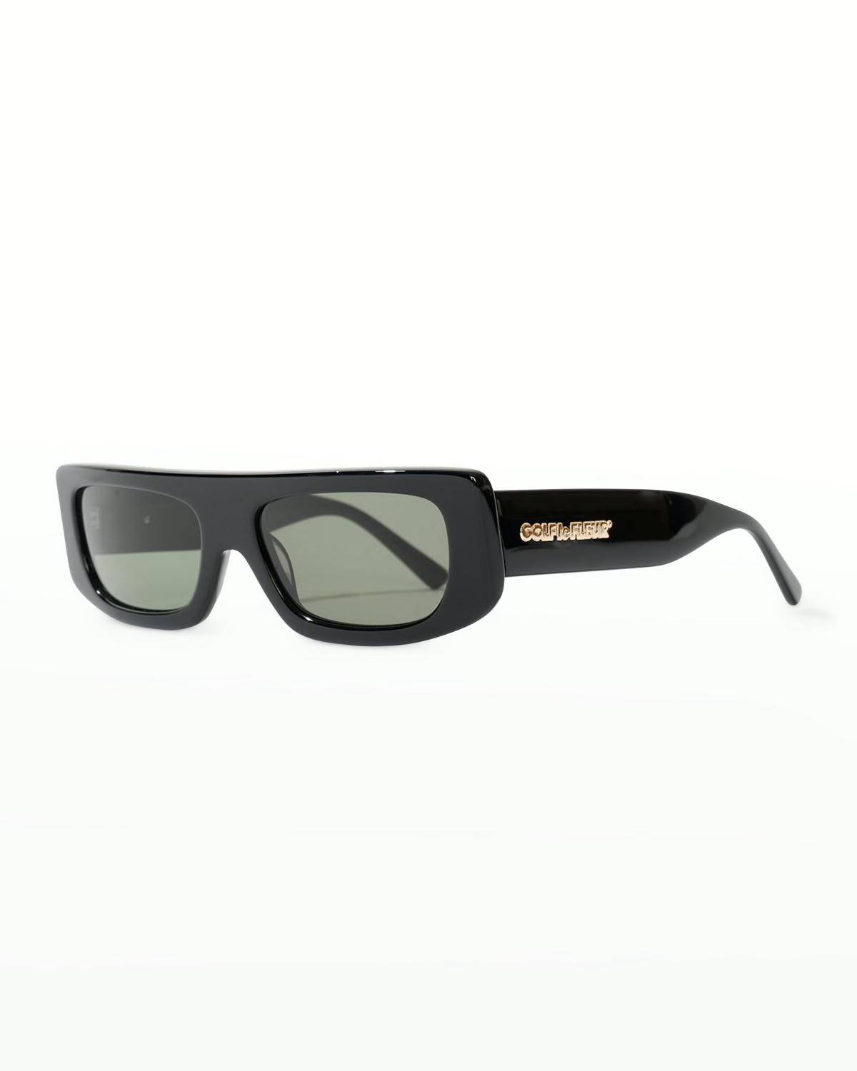 Bel-Air Rectangular Semi-Shield Acetate Sunglasses by GOLF LE FLEUR*