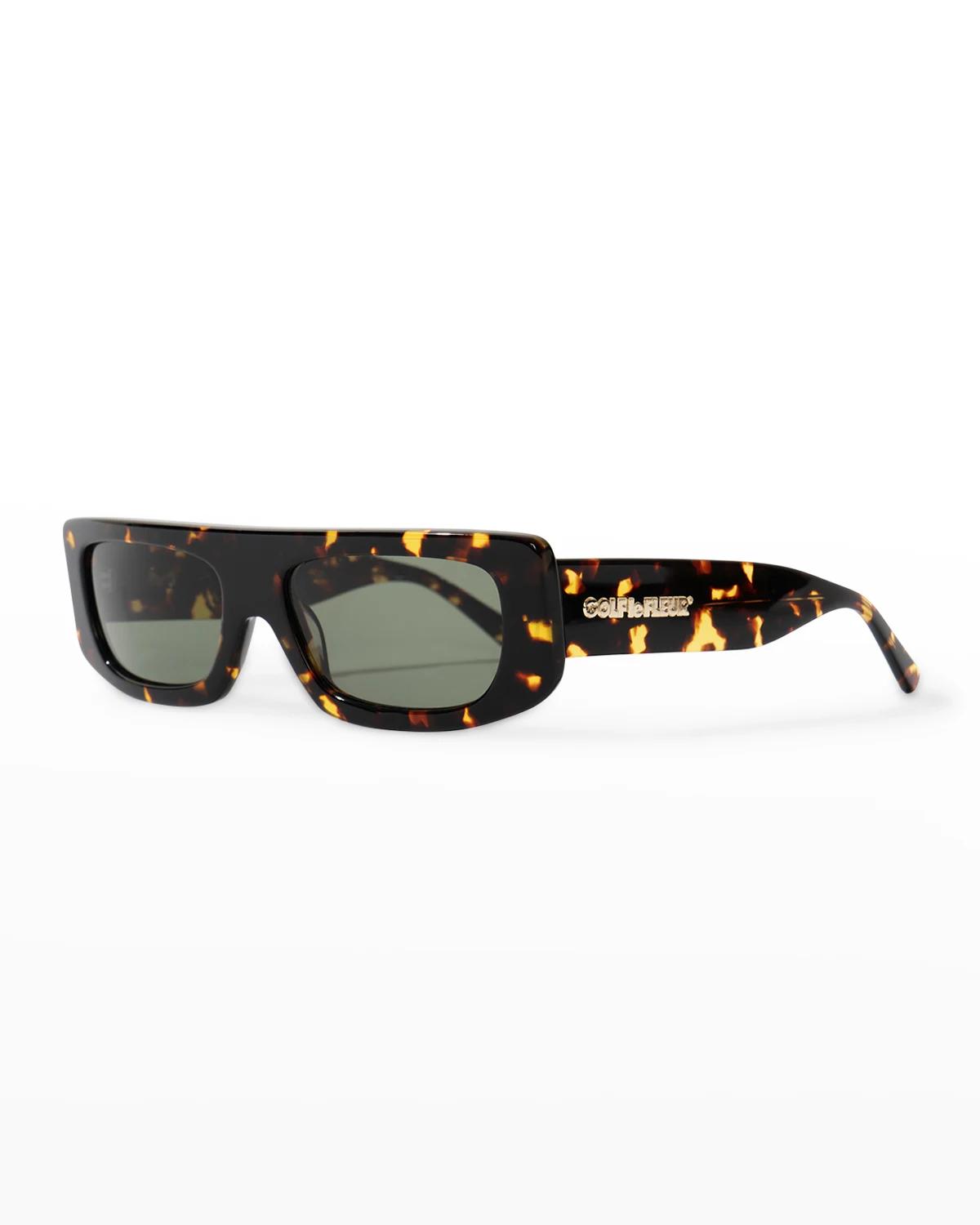 Bel-Air Rectangular Semi-Shield Acetate Sunglasses by GOLF LE FLEUR*