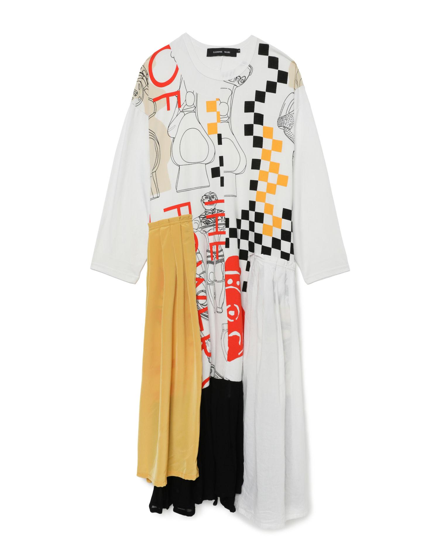 Printed and panelled dress by GOMME